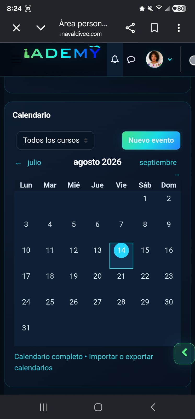 Calendario móvil