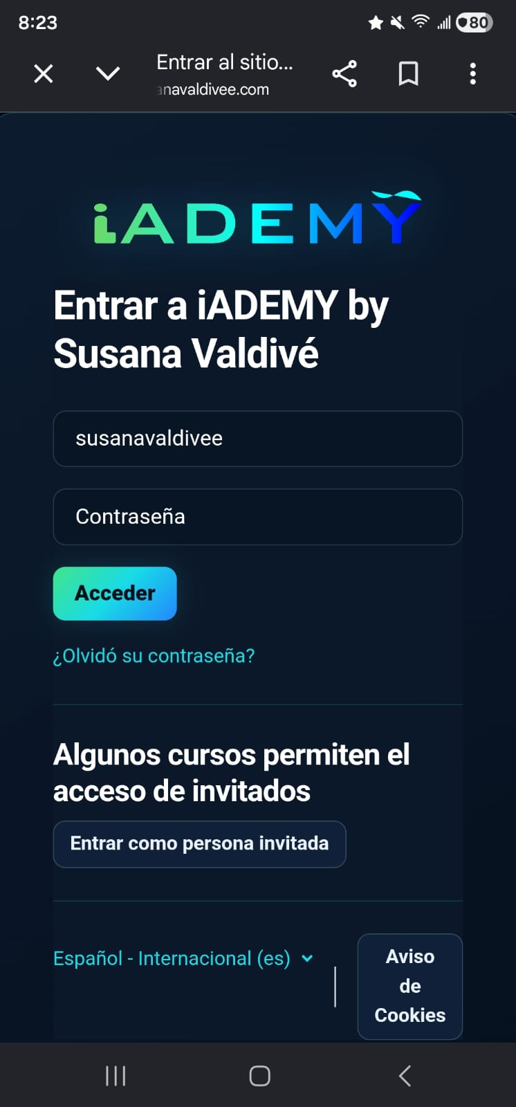 Login móvil